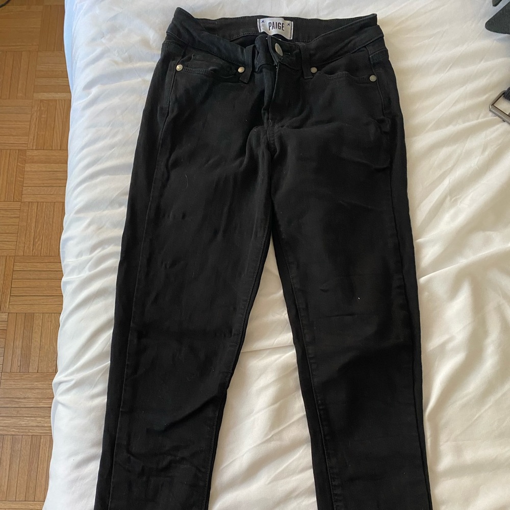 paige skinny jeans, black